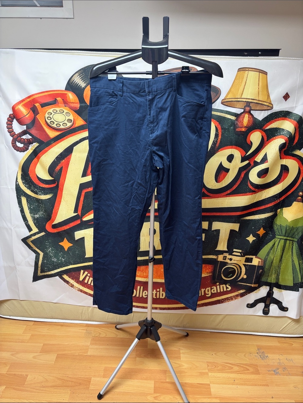 Calvin Klein Navy Pants with Gray Interior